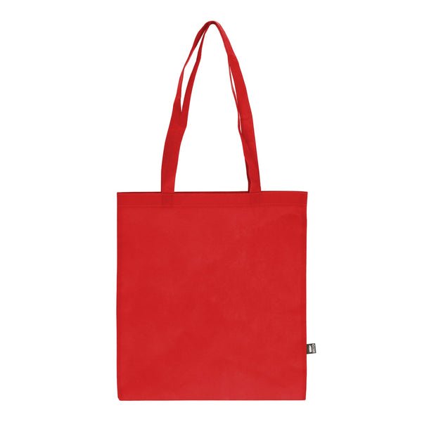 Borsa in TNT RPET con manici lunghi 38x42cm 75g/m² Rosso - personalizzabile con logo