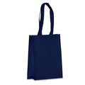 Borsa in TNT RPET laminato 24 x 11 x 30 cm 105g/m² blu navy - personalizzabile con logo