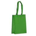 Borsa in TNT RPET laminato 24 x 11 x 30 cm 105g/m² verde - personalizzabile con logo