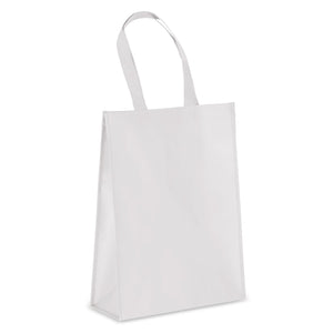 Borsa in TNT RPET laminato 30 x 12 x 40 cm 105g/m² Bianco - personalizzabile con logo