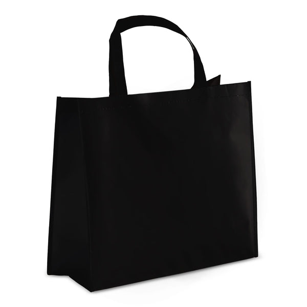 Borsa in TNT RPET laminato 40 x 16 x 35 cm 105g/m² Nero - personalizzabile con logo