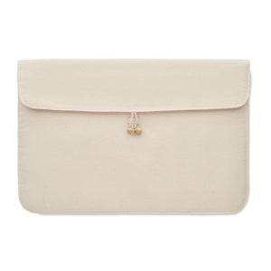 Borsa laptop 15 pollici in cotone beige - personalizzabile con logo