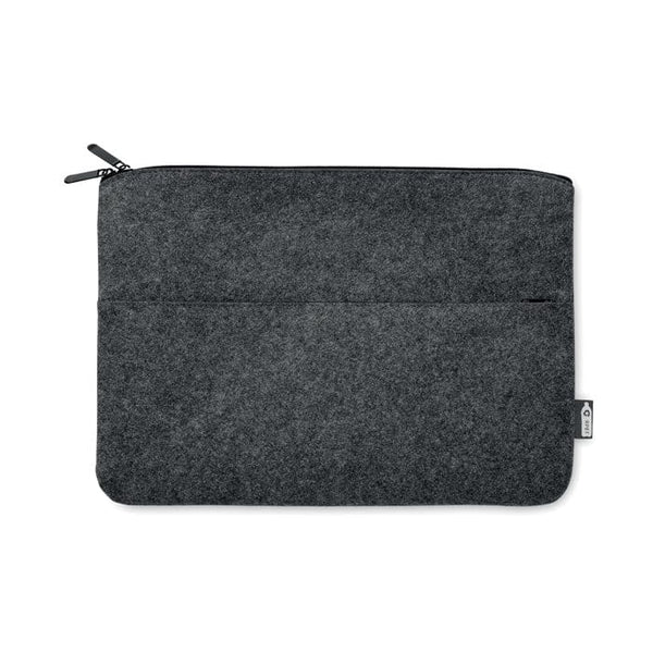 Borsa laptop in feltro RPET grigio scuro - personalizzabile con logo