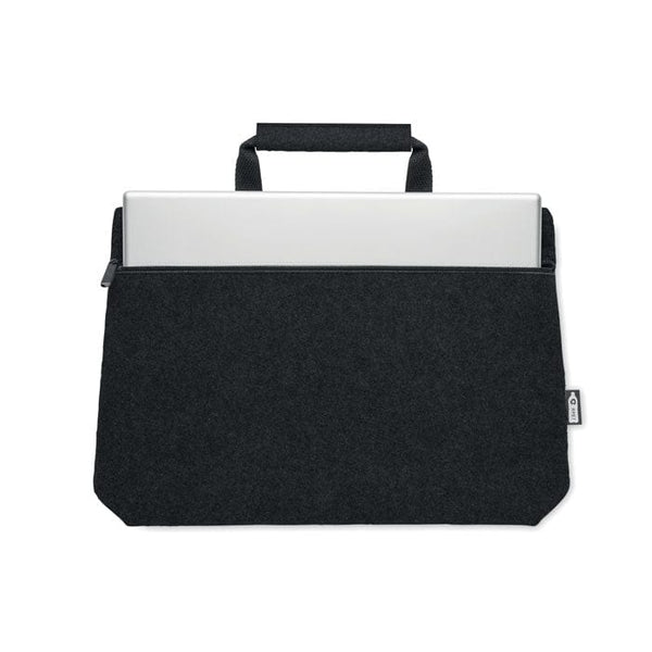 Borsa laptop in feltro RPET con manico - personalizzabile con logo