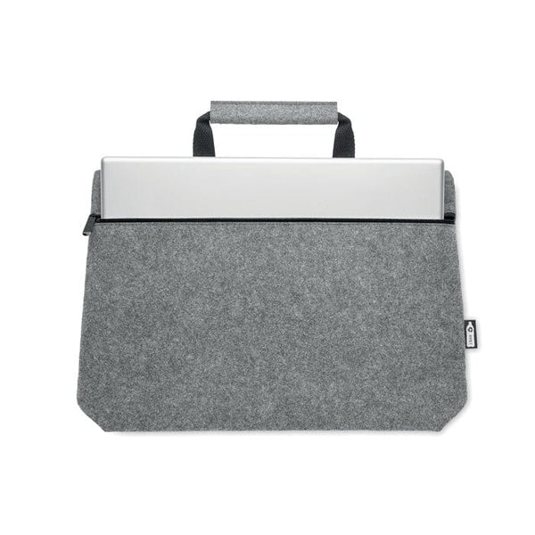 Borsa laptop in feltro RPET con manico - personalizzabile con logo