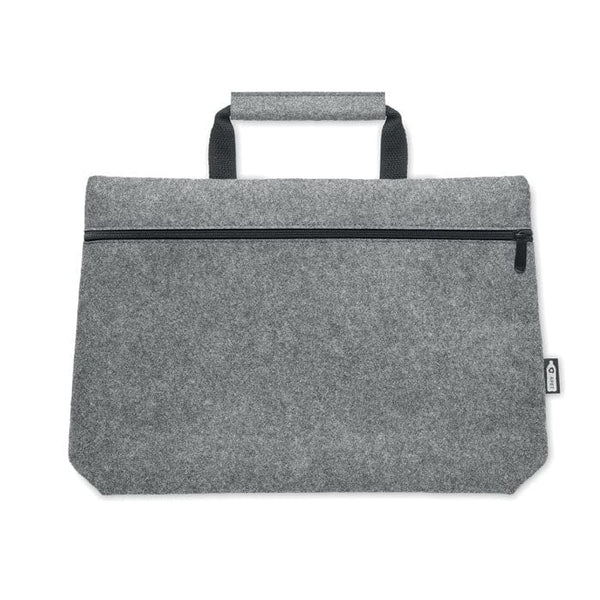 Borsa laptop in feltro RPET con manico - personalizzabile con logo