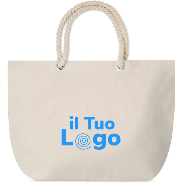 Borsa Da Spiaggia LARK STREET In Cotone E Juta – Grande, 50x38,5x12 Cm, Con Cerniera E Tasca Interna, Manici In Corda, Nero
