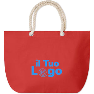 Borsa mare c/manici in corda - personalizzabile con logo