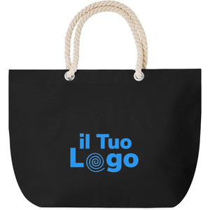 Borsa mare c/manici in corda - personalizzabile con logo