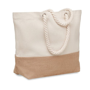 Borsa mare in tela 280 gr/m² beige - personalizzabile con logo