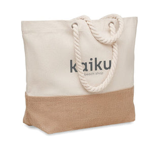 Borsa mare in tela 280 gr/m² beige - personalizzabile con logo