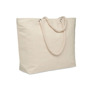 Borsa mare termica in cotone beige - personalizzabile con logo