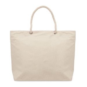 Borsa mare termica in cotone beige - personalizzabile con logo