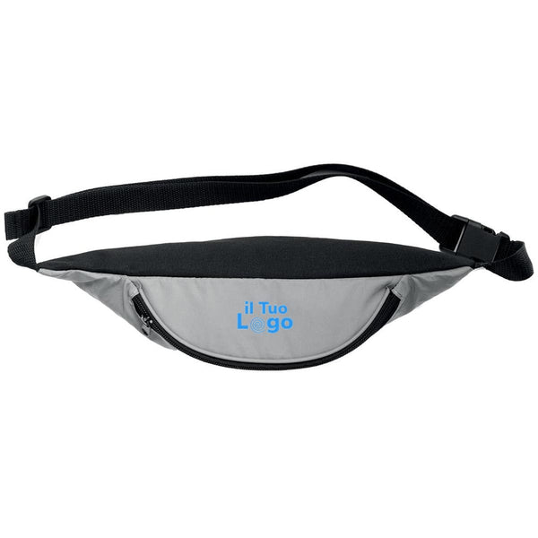 Borsa marsupio riflettente color argento - personalizzabile con logo