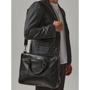 Borsa NuHide™ Slimline Laptop Brief nero - personalizzabile con logo