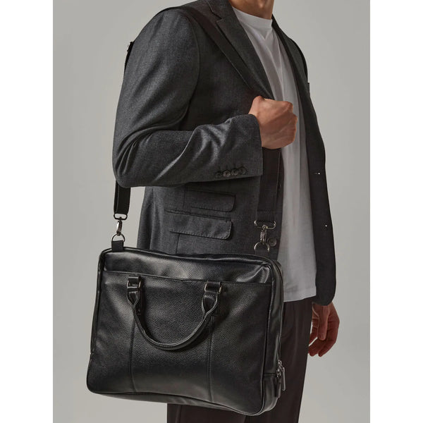 Borsa NuHide™ Slimline Laptop Brief nero - personalizzabile con logo