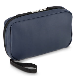 Borsa organizer Napa 210D rivestita in PU rPET 22 x 13 x 4 cm blu navy - personalizzabile con logo