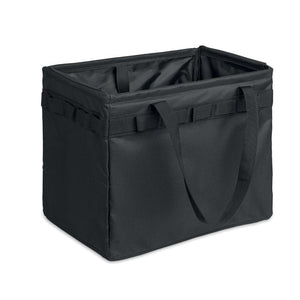 Borsa organizer pieghevole in RPET Nero - personalizzabile con logo