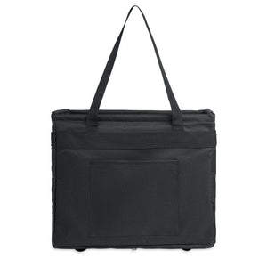 Borsa organizer pieghevole in RPET Nero - personalizzabile con logo