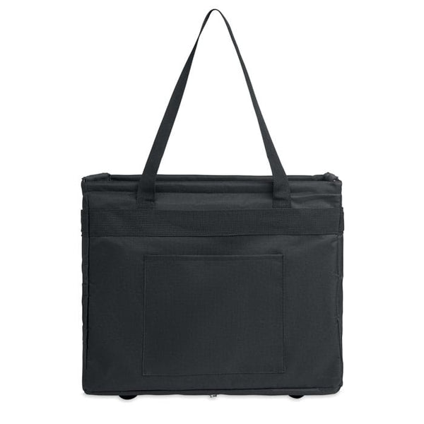 Borsa organizer pieghevole in RPET Nero - personalizzabile con logo