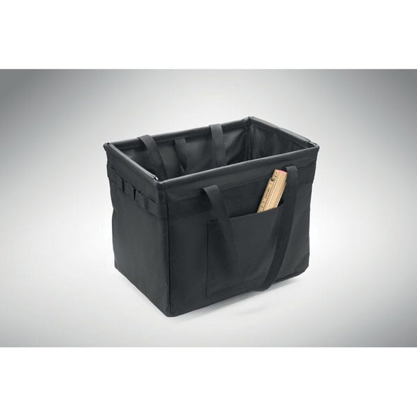 Borsa organizer pieghevole in RPET Nero - personalizzabile con logo