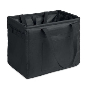 Borsa organizer pieghevole in RPET Nero - personalizzabile con logo
