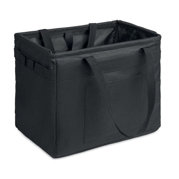 Borsa organizer pieghevole in RPET Nero - personalizzabile con logo