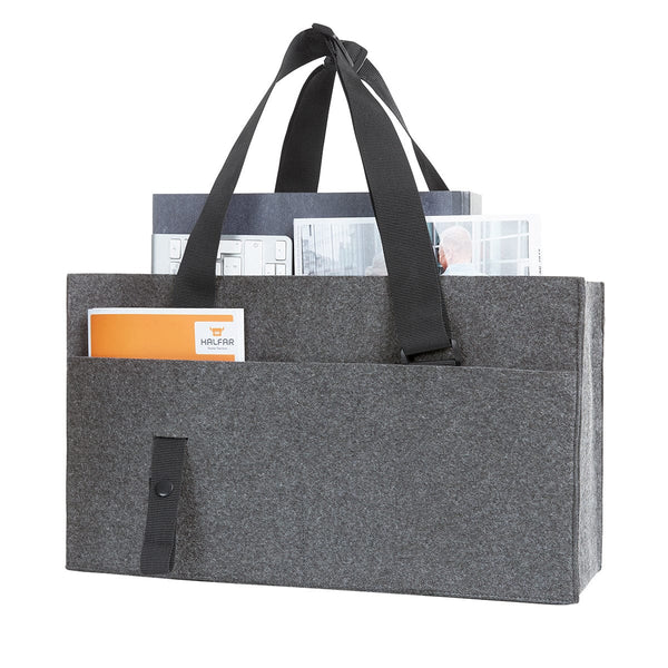 Borsa Organizer tipo Feltro grigio / UNICA - personalizzabile con logo