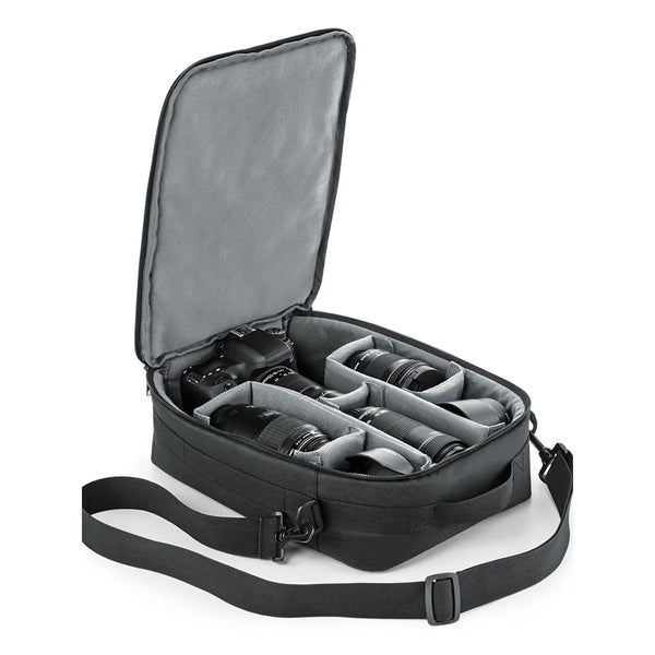 Borsa Padded Camera Organiser nero - personalizzabile con logo