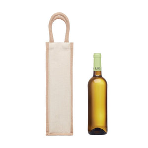 Borsa per 1 bottiglia di vino beige - personalizzabile con logo