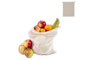 Borsa per alimenti riutilizzabile in cotone OEKO-TEX® 25x30cm beige - personalizzabile con logo