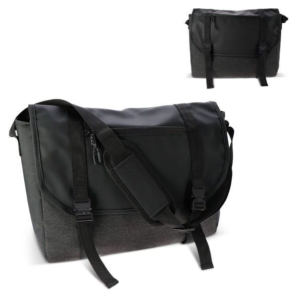 Borsa per computer portatile Liam RPET 12L Nero - personalizzabile con logo