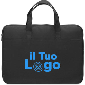 Borsa per laptop da 15 pollici Pet riciclato Nero - personalizzabile con logo