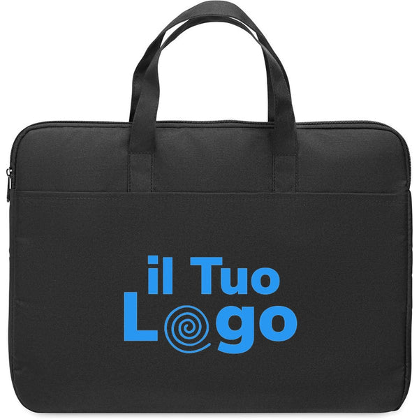 Borsa per laptop da 15 pollici Pet riciclato Nero - personalizzabile con logo