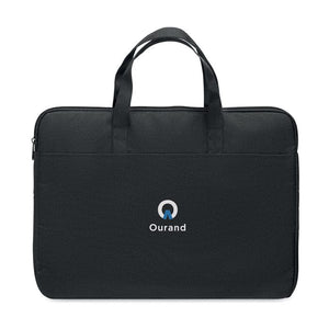 Borsa per laptop da 15 pollici Pet riciclato Nero - personalizzabile con logo