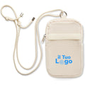 Borsa per smartphone cross body beige - personalizzabile con logo