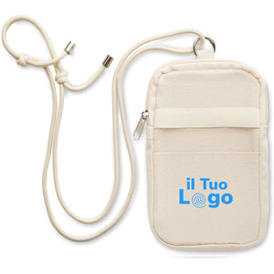 Borsa per smartphone cross body beige - personalizzabile con logo