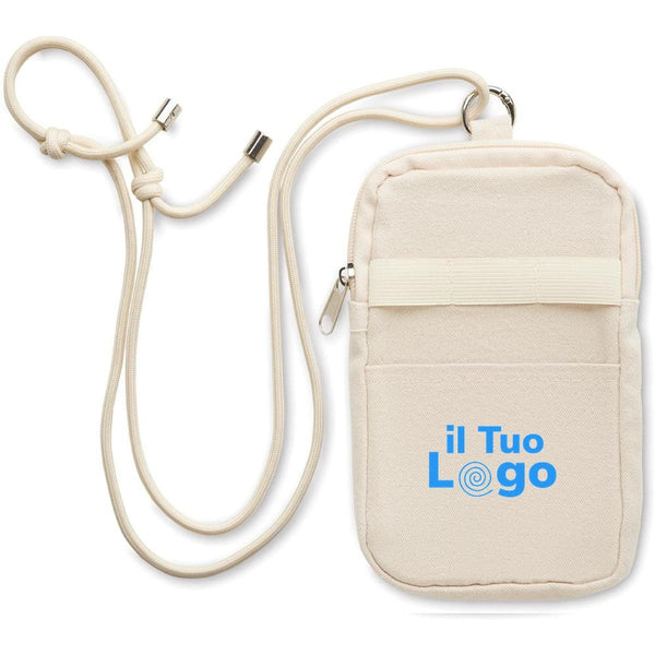 Borsa per smartphone cross body beige - personalizzabile con logo
