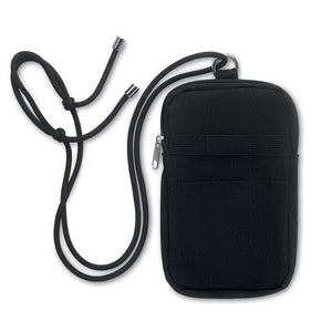 Borsa per smartphone cross body Nero - personalizzabile con logo