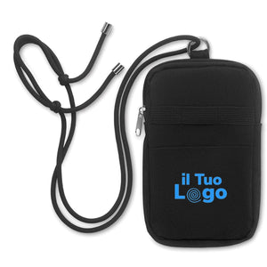 Borsa per smartphone cross body Nero - personalizzabile con logo