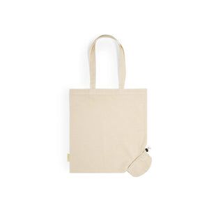 Borsa Pieghevole Cotone Bio beige - personalizzabile con logo