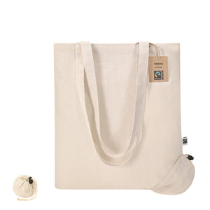 Borsa Pieghevole Kieran Fairtrade natural - personalizzabile con logo
