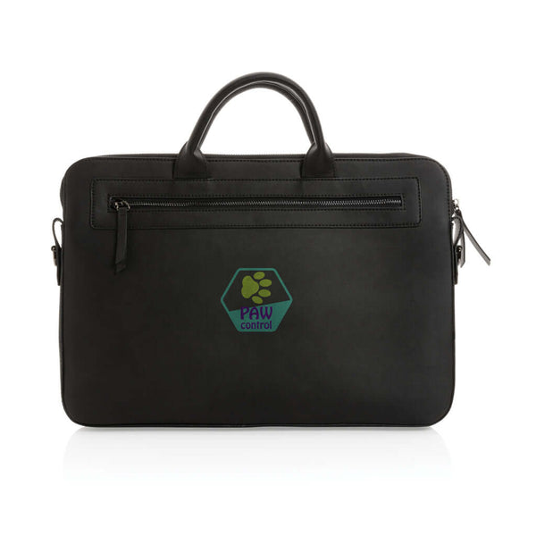 Borsa porta PC 14" Swiss Peak in PU riciclato nero - personalizzabile con logo