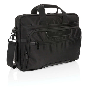 Borsa porta PC in rPET Swiss Peak Voyager nero - personalizzabile con logo