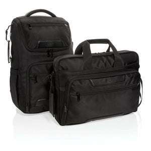 Borsa porta PC in rPET Swiss Peak Voyager nero - personalizzabile con logo