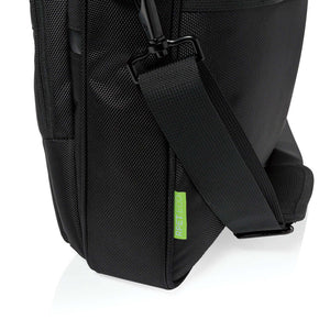 Borsa porta PC in rPET Swiss Peak Voyager nero - personalizzabile con logo