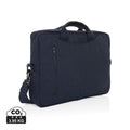 Borsa porta PC Laluka da 15,4" in cotone riciclato AWARE™ blu navy - personalizzabile con logo