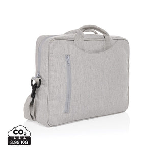 Borsa porta PC Laluka da 15,4" in cotone riciclato AWARE™ grigio - personalizzabile con logo