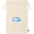 Borsa regalo grande in cotone biologico beige - personalizzabile con logo