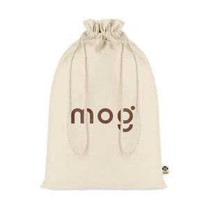 Borsa regalo grande in cotone biologico beige - personalizzabile con logo